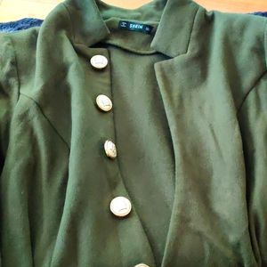 SHEIN green Royal buttons jacket Large